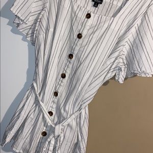 Belted button down tunic